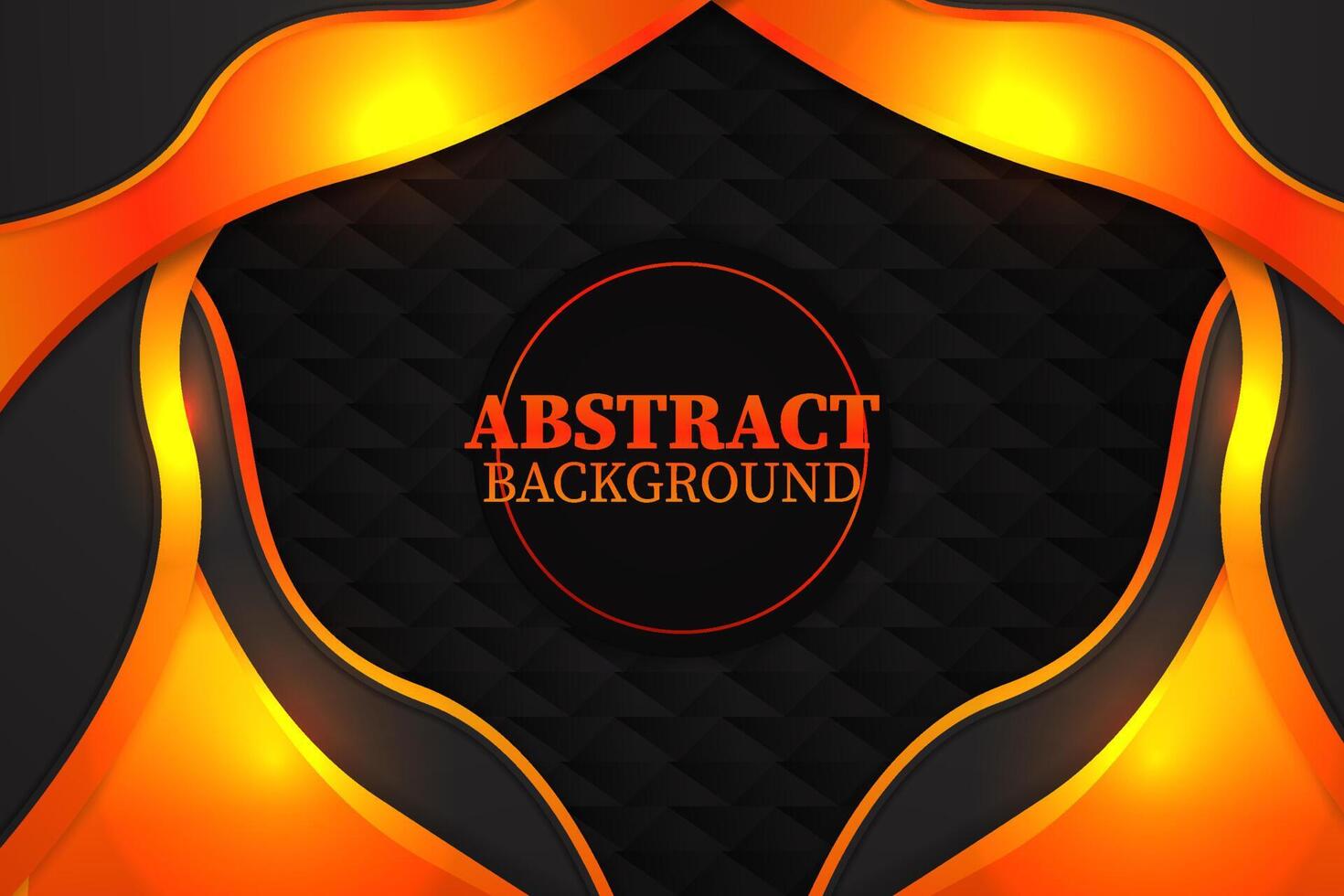 Abstract fluid background with black and orange color vector