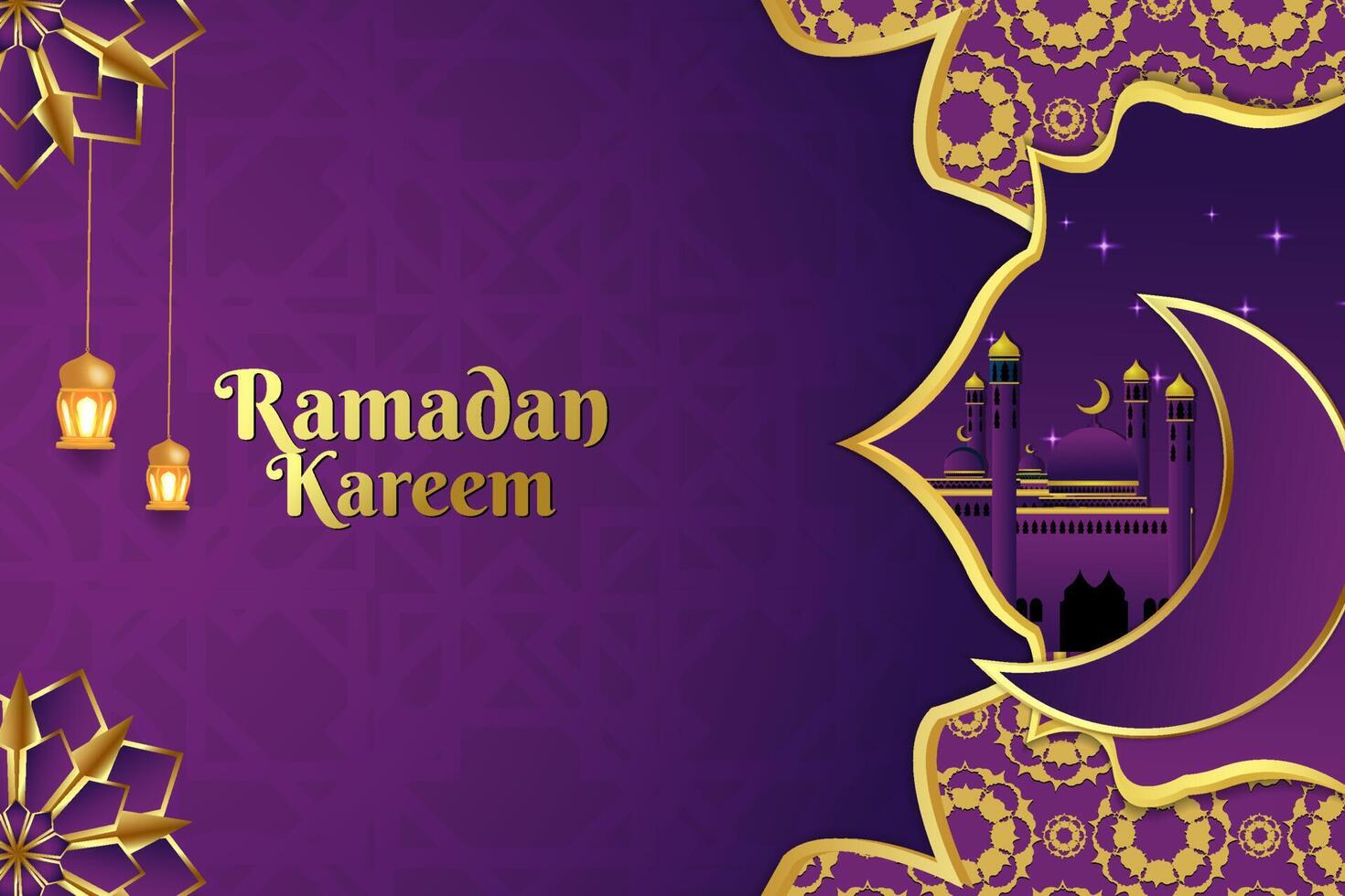 Ramadan Kareem background Islamic style vector
