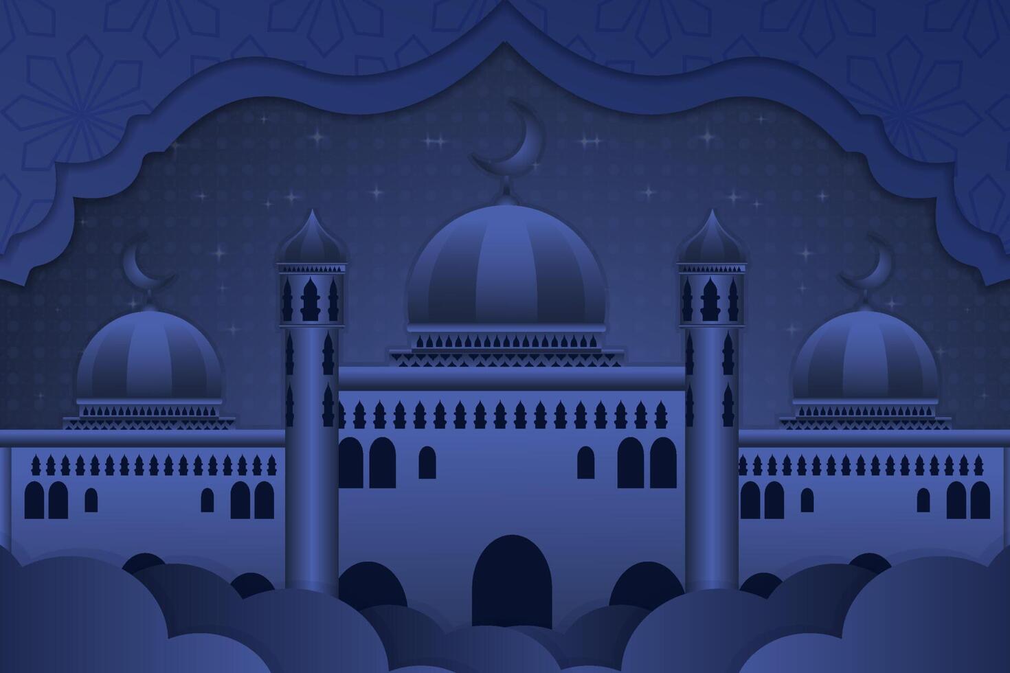 Background Ramadan Kareem stylish Islamic with blue color vector