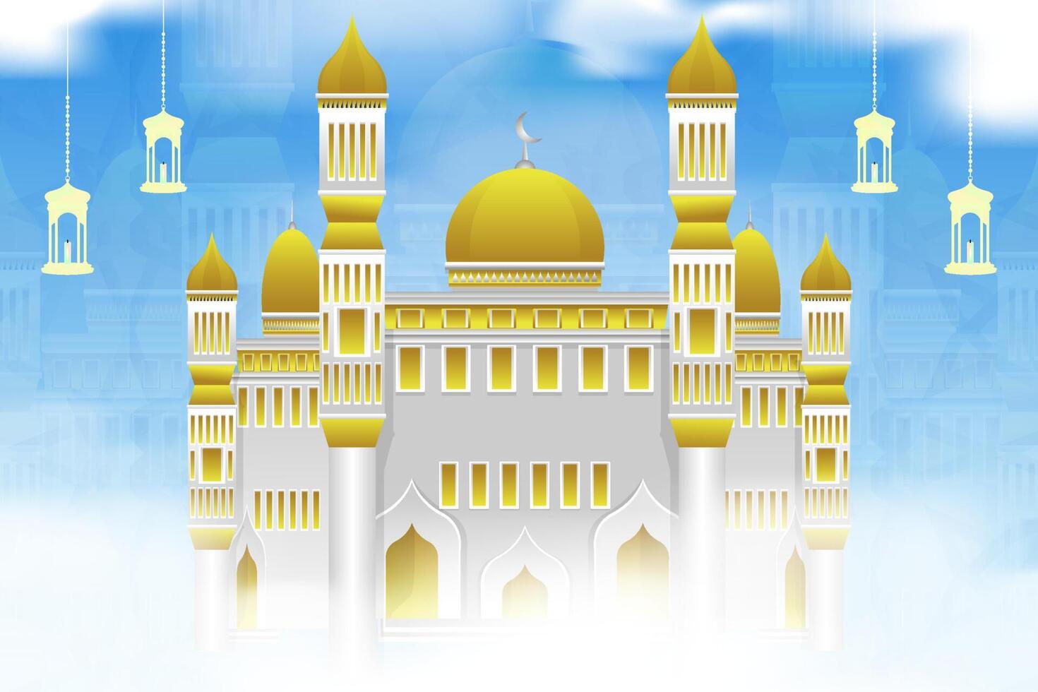 Ramadan Kareem stylish Islamic background vector
