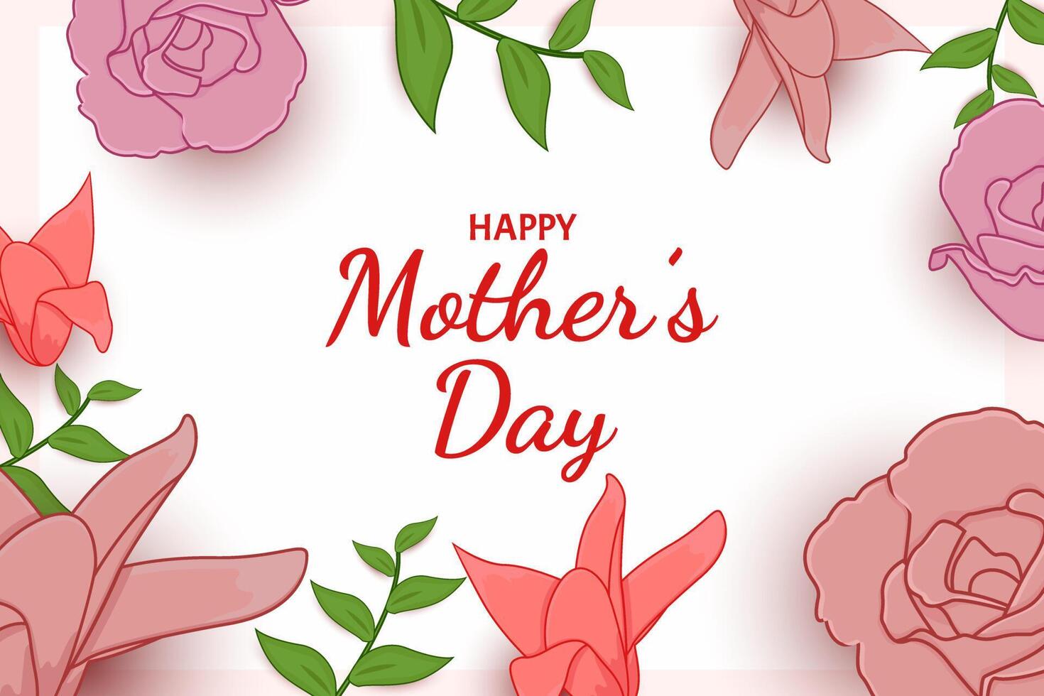 Happy Mother Day flat background vector