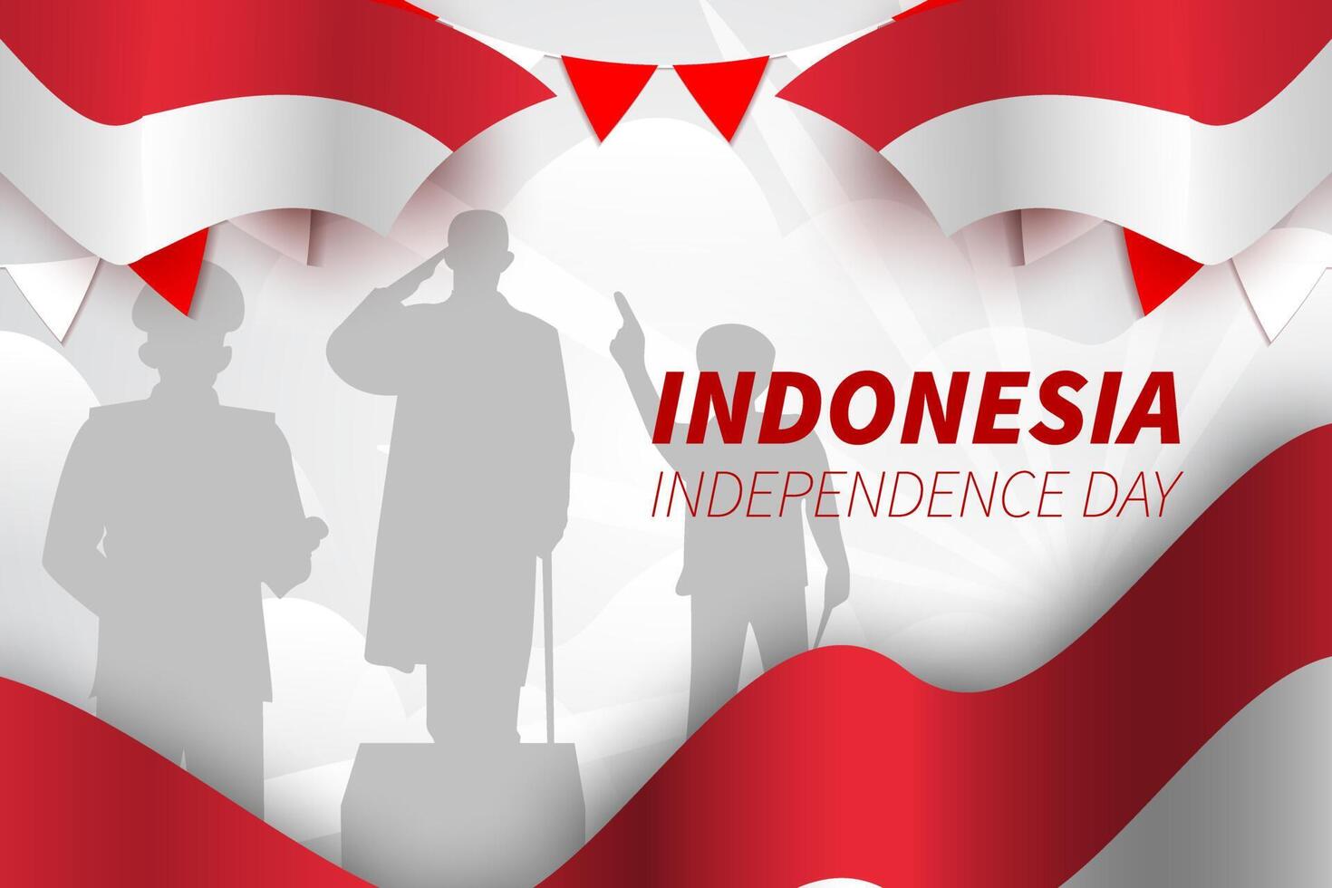 Indonesia happy Independence day flag background vector