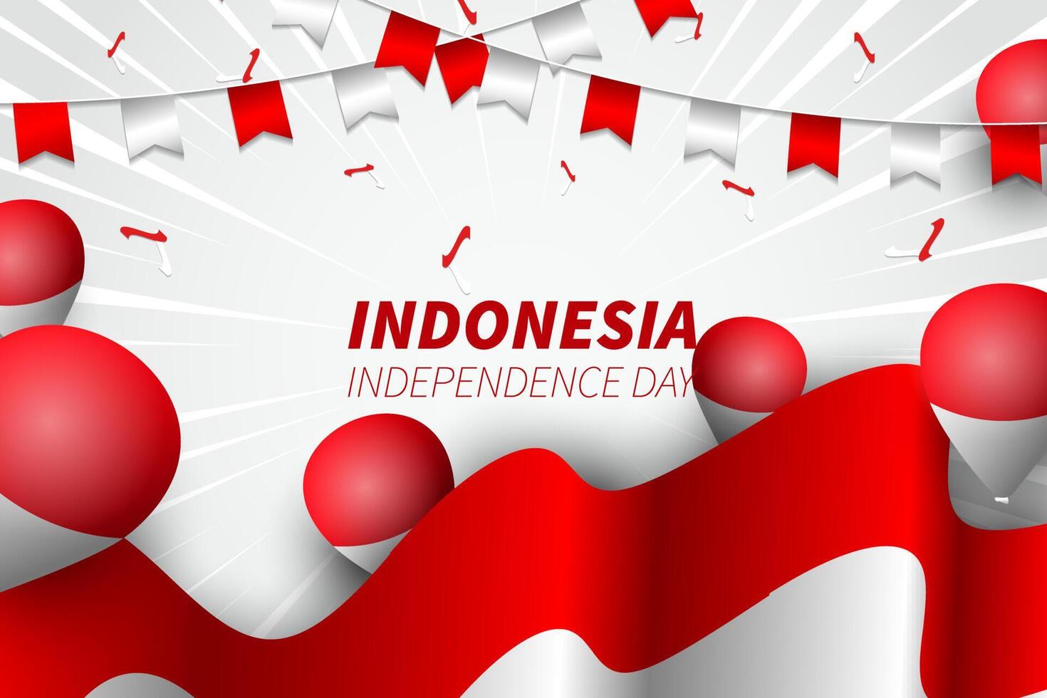 Indonesia Independence day 17 August background vector