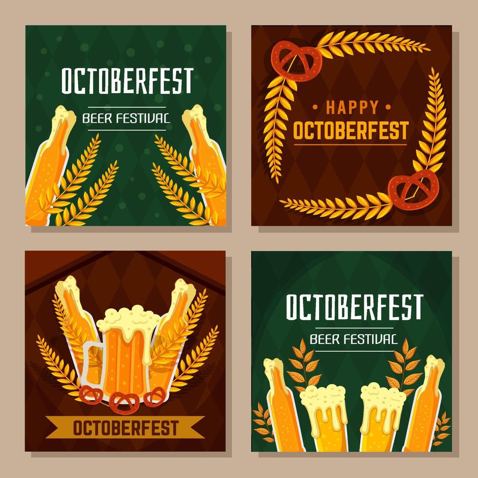 Octoberfest Social Media Post Design vector