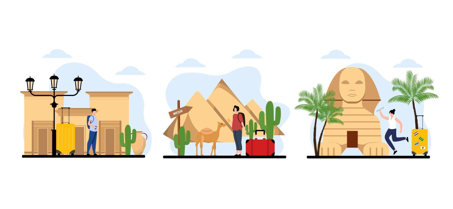 Travel Flat Bundle Design Illustration vector