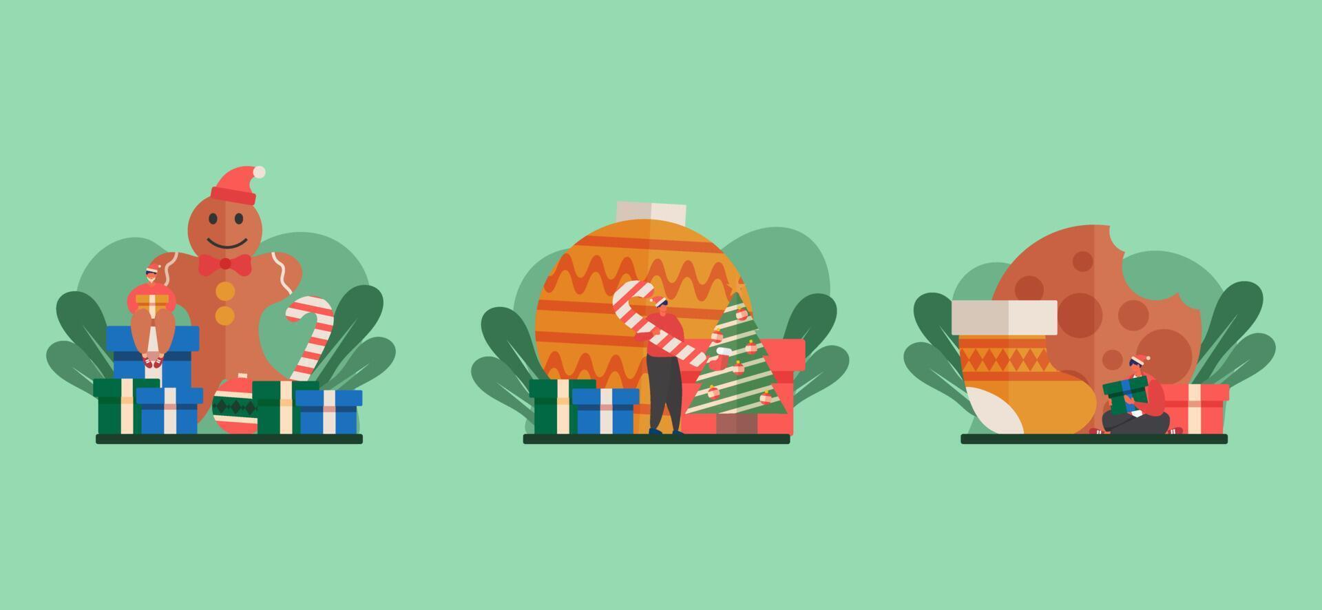 Tomorrow Christmas Flat Bundle Design vector
