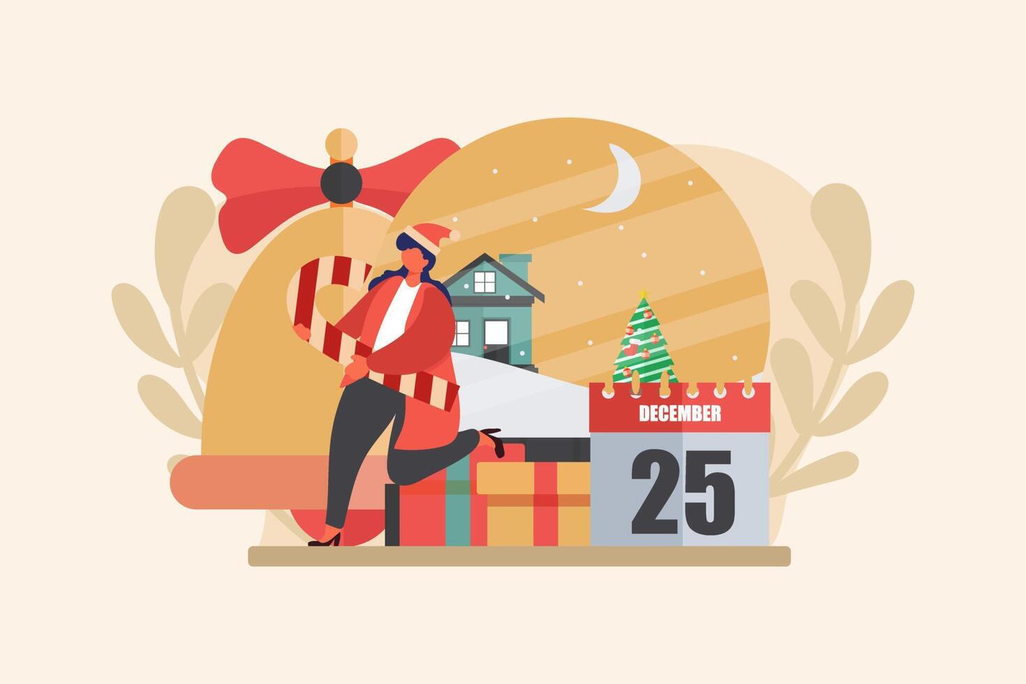 Celebrate Christmas Day Flat Design vector