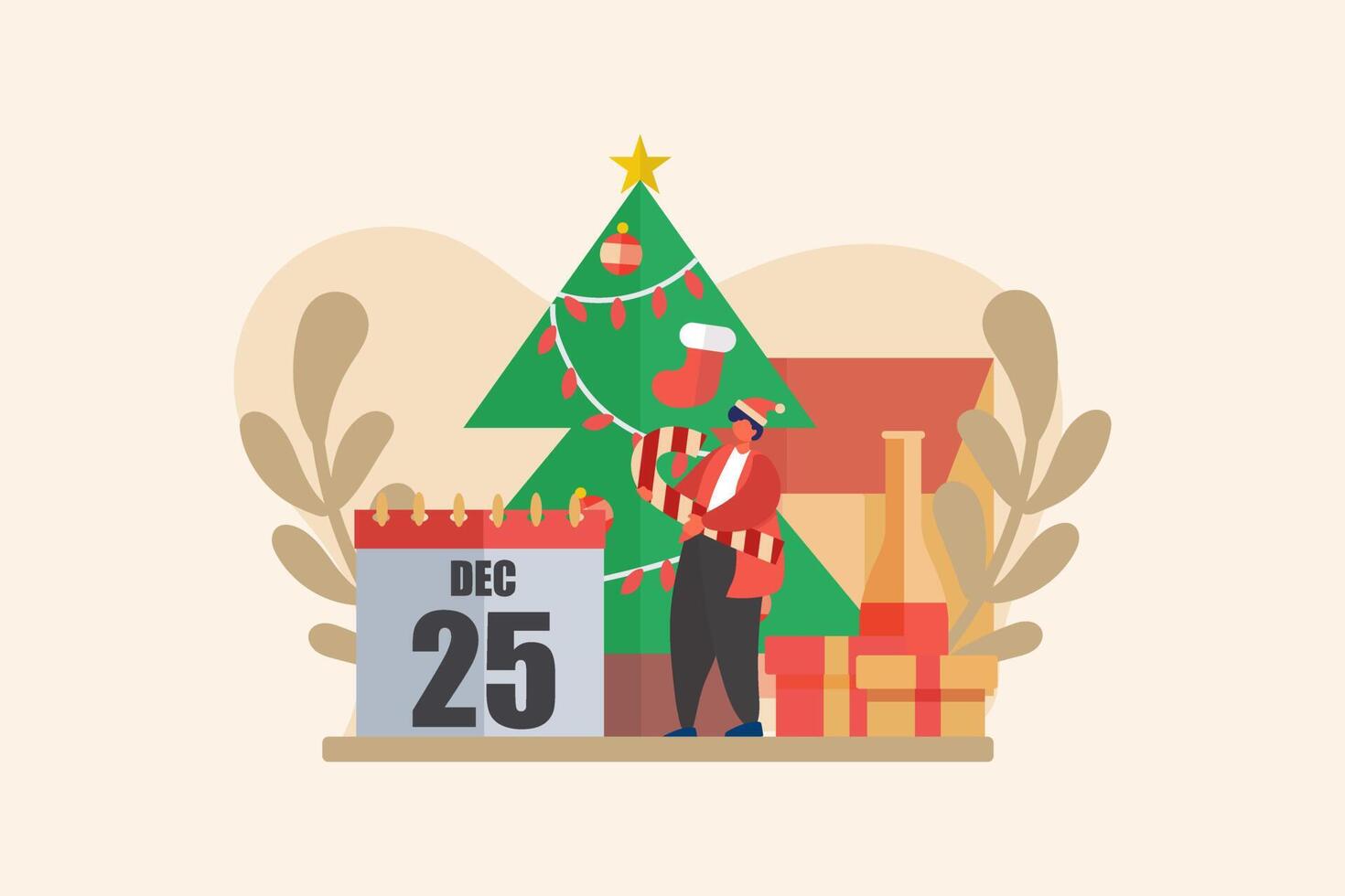 Christmas Day Flat Design vector