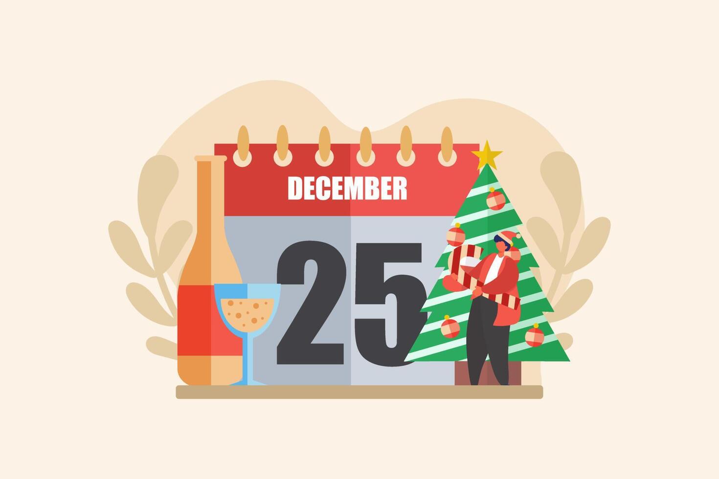 Today Christmas Day Flat Design vector