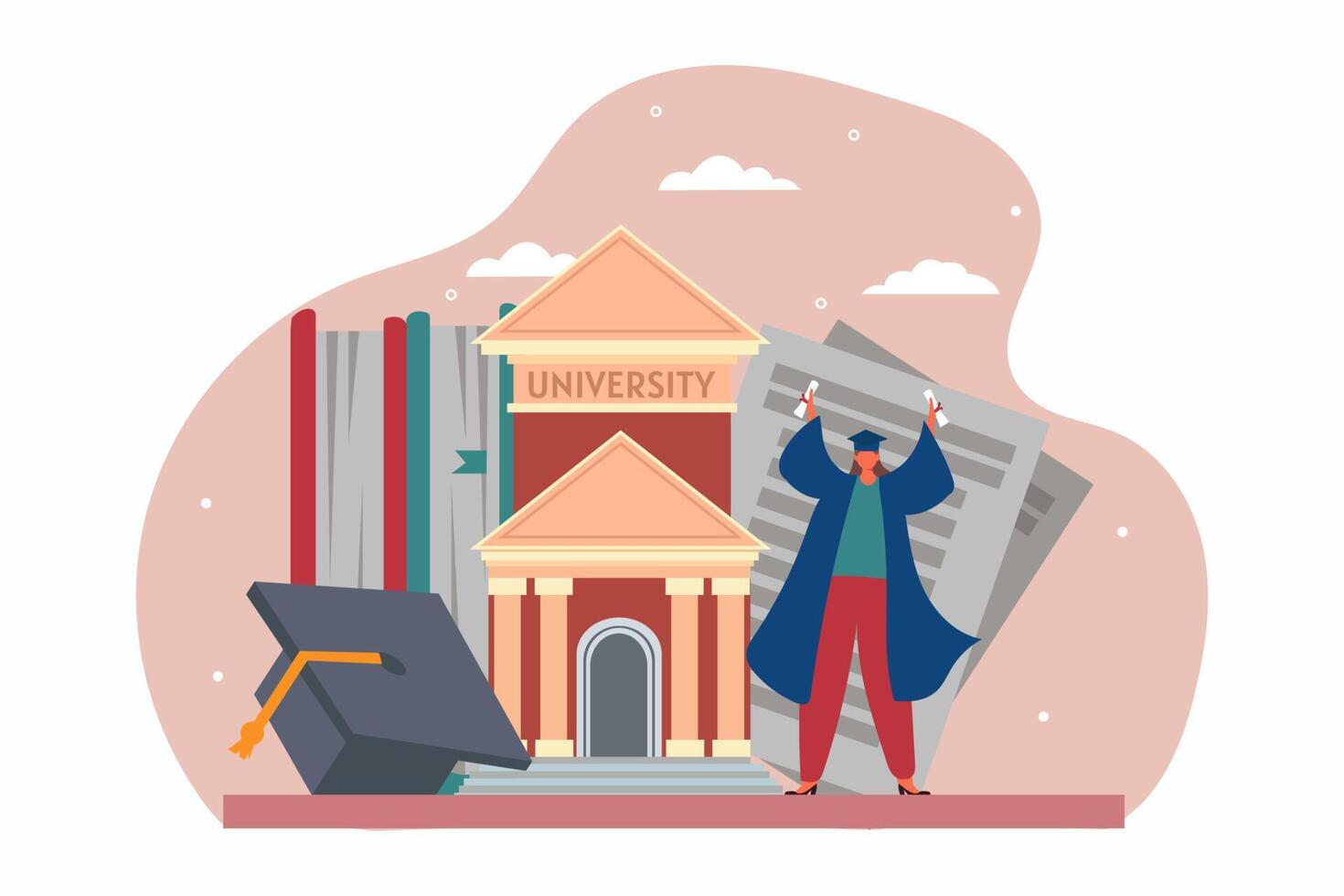 College Graduation Day Flat Design vector