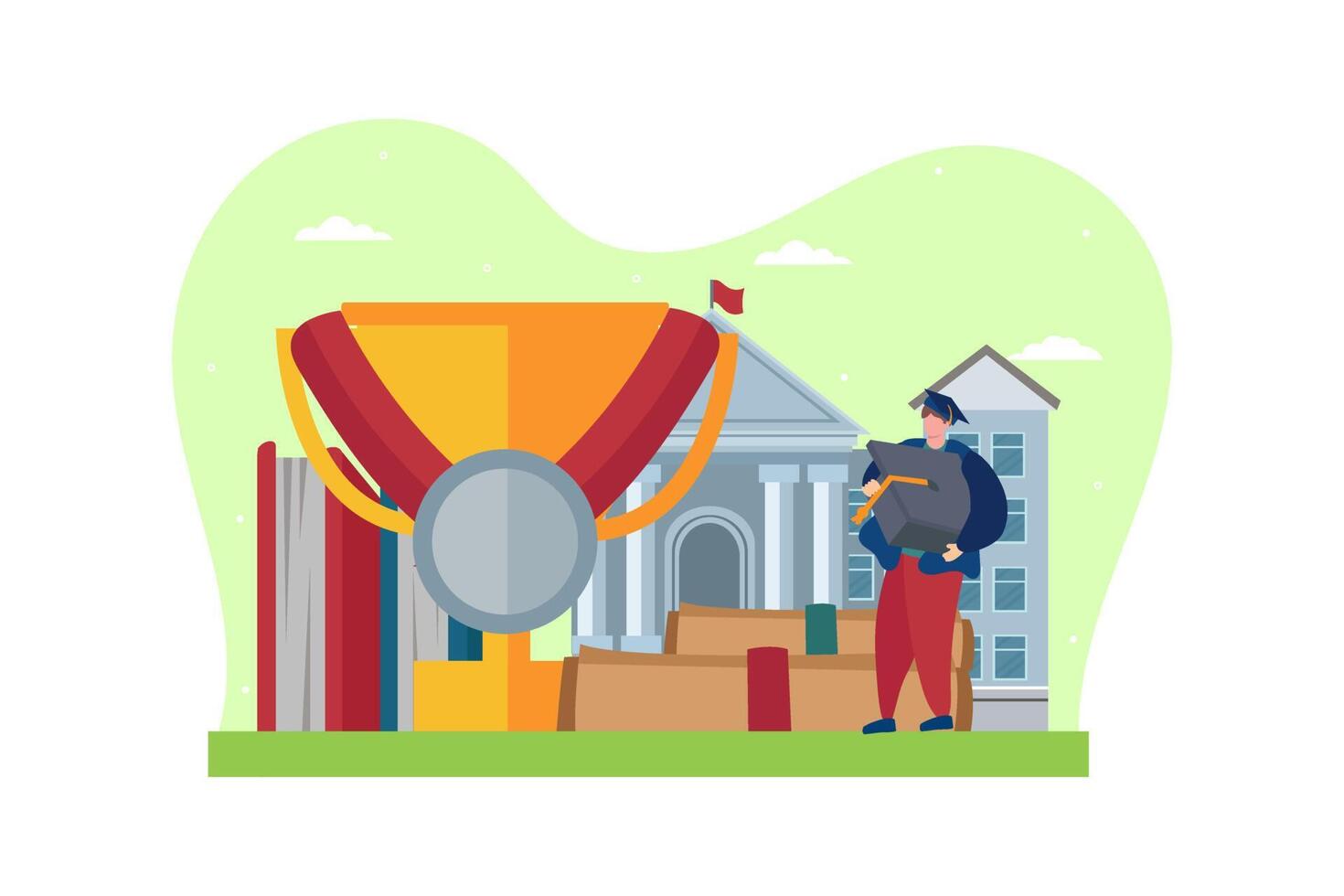 High School Graduation Flat Design vector
