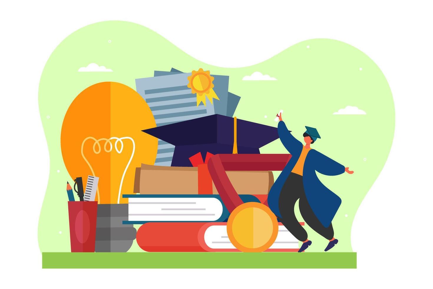 High School Graduation Flat Design vector