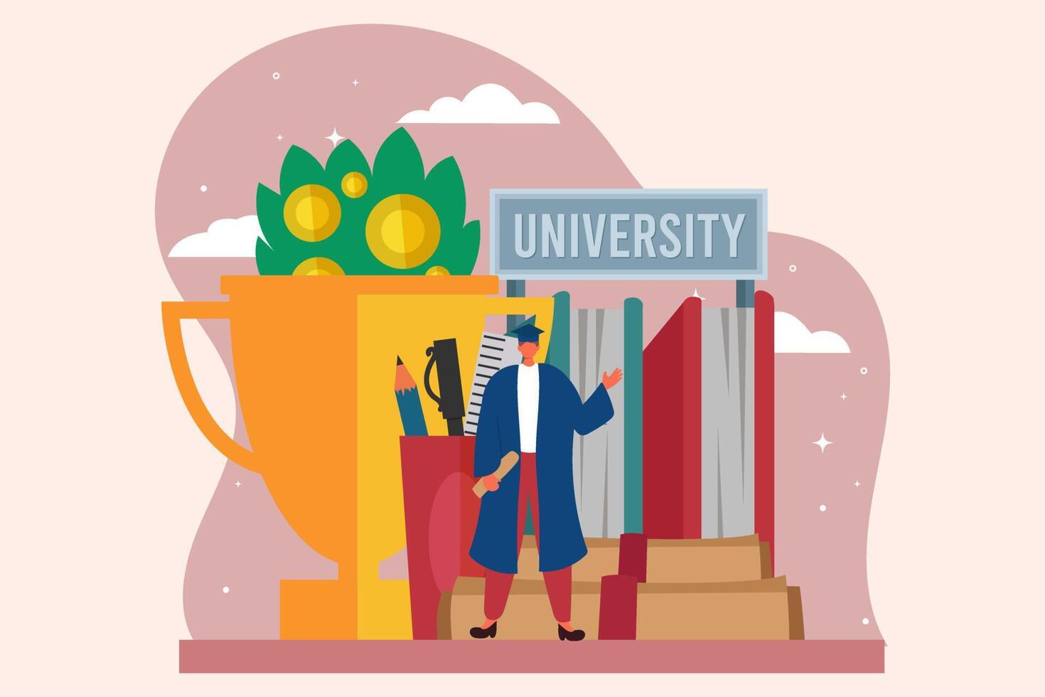 Graduation Celebration Flat Design vector