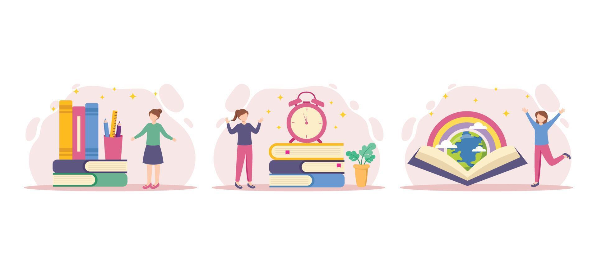 World Book Day Bundle Flat Design vector