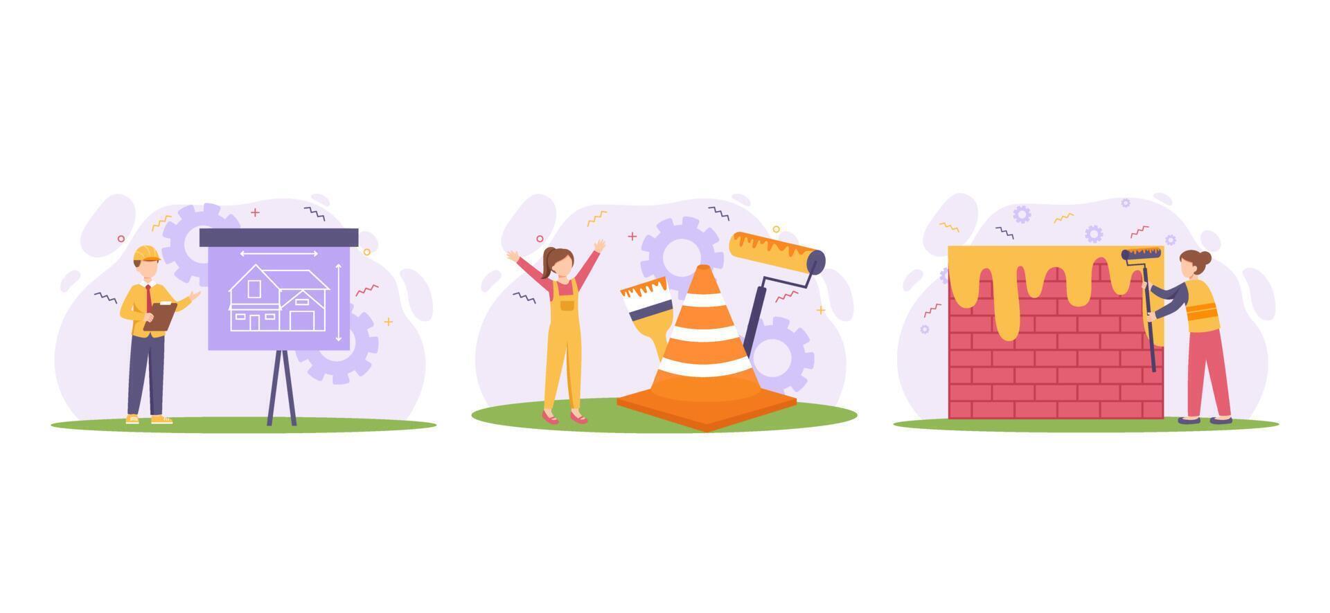Labour Day Flat Bundle Illustration vector