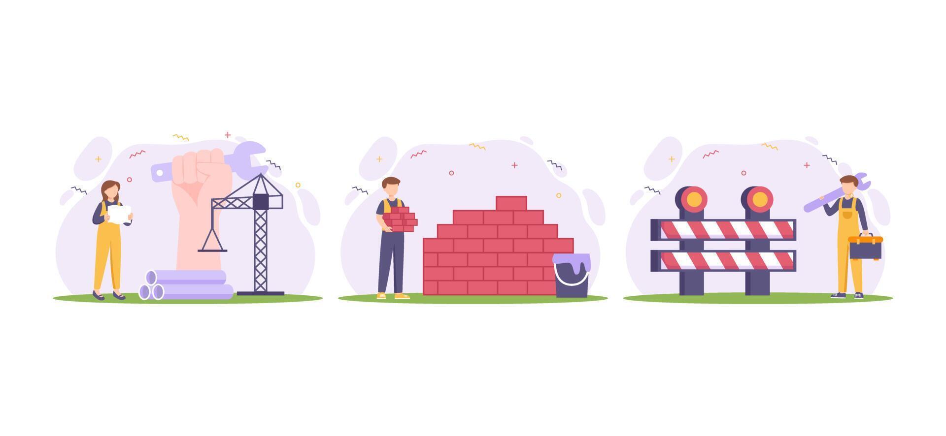 Labour Day Flat Bundle Illustration vector