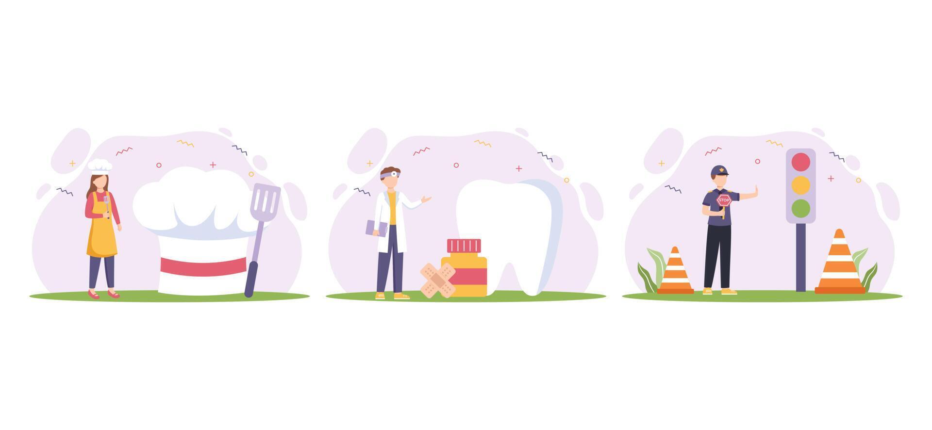 Labour Day Flat Bundle Illustration vector