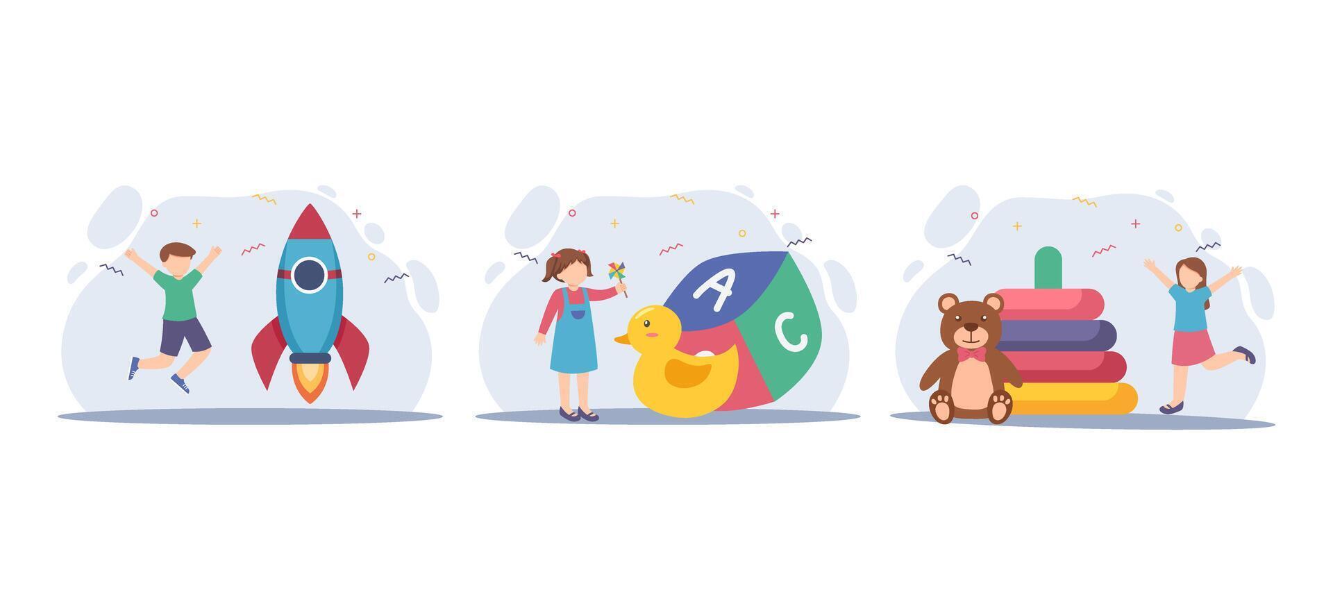 Children's Day Flat Bundle Design vector