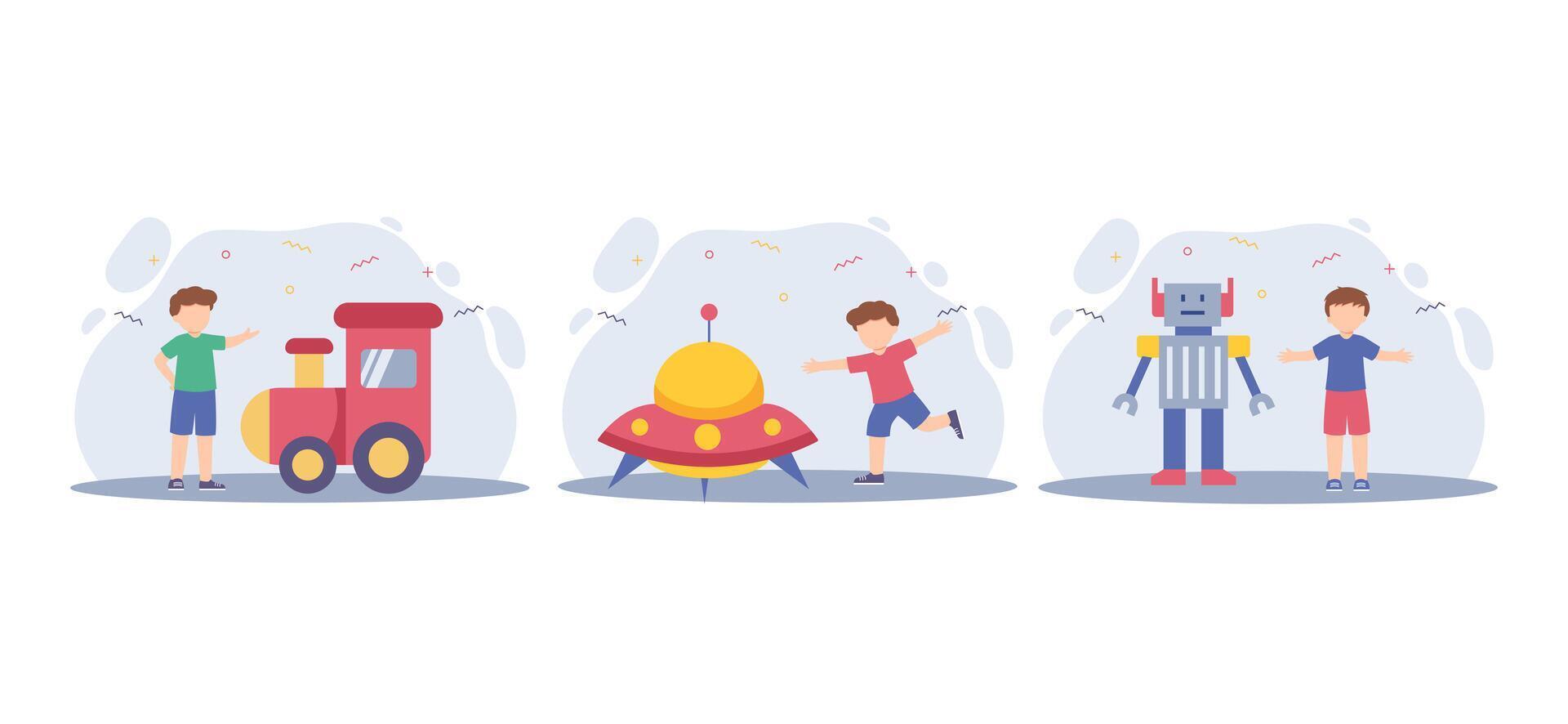 Children's Day Flat Bundle Illustration vector