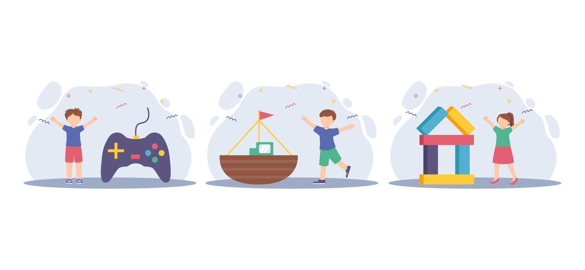Children's Day Bundle Flat Design vector