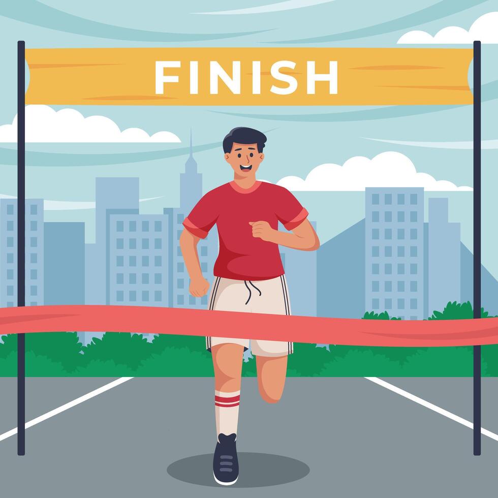 Running Sport Flat Design Illustration vector