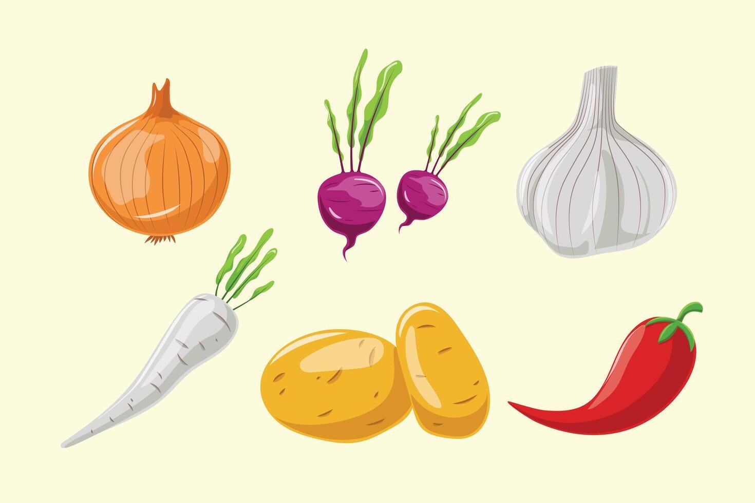 Set Collection of Vegetable Element vector
