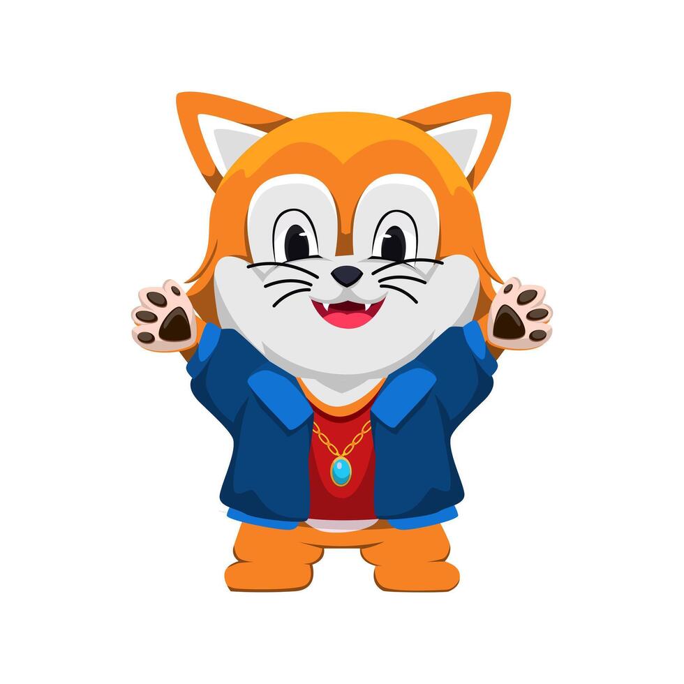 Cute Cat Character Design Illustration vector