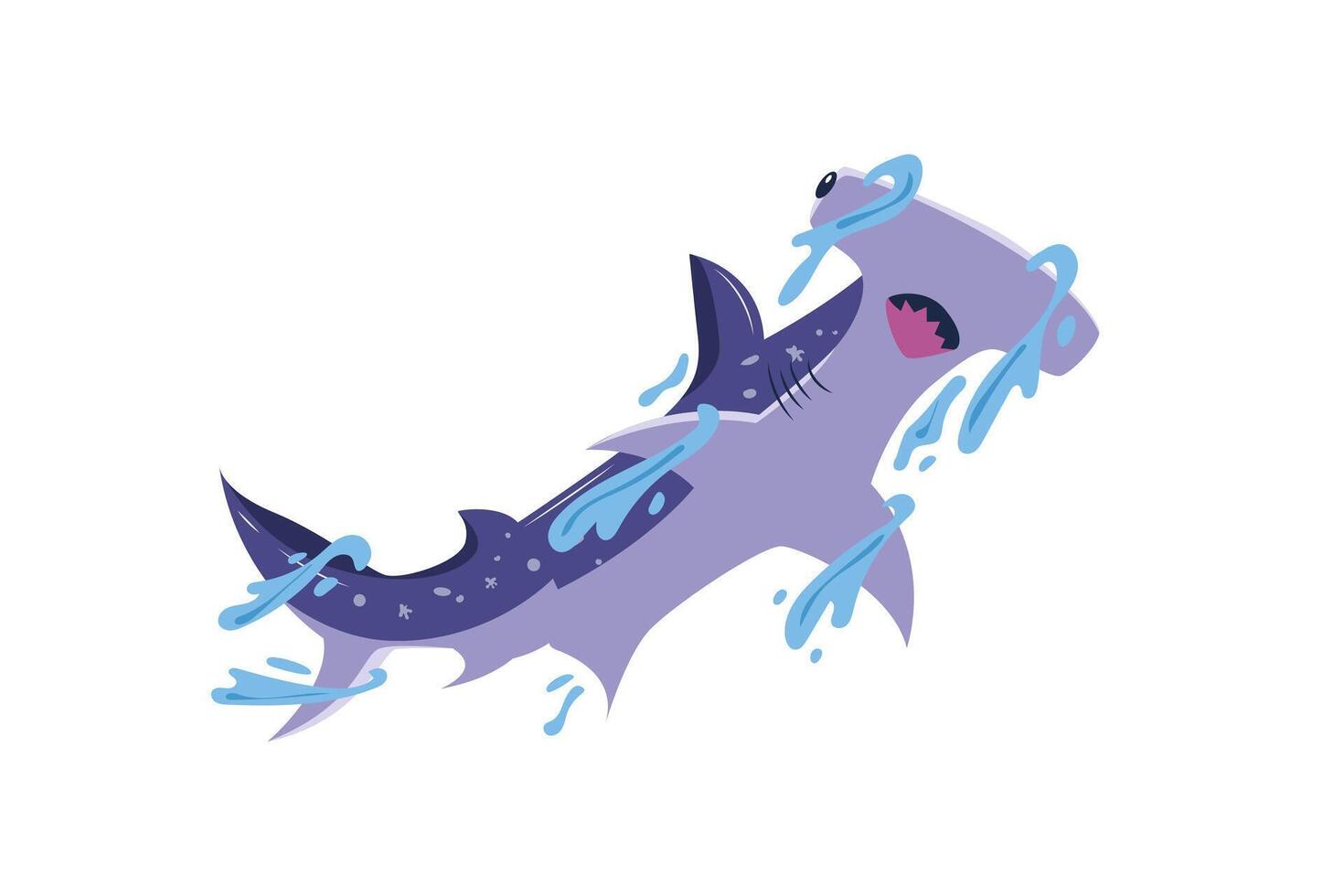 Shark Sea Animal Character Illustration vector