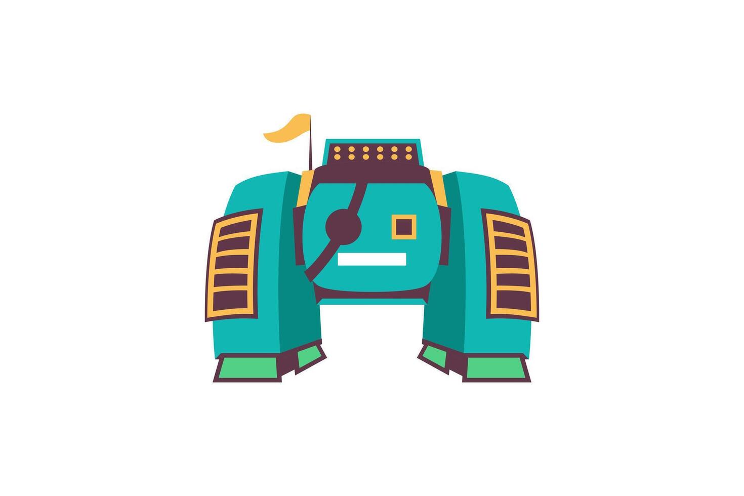 Cute Robot Character Design Illustration vector