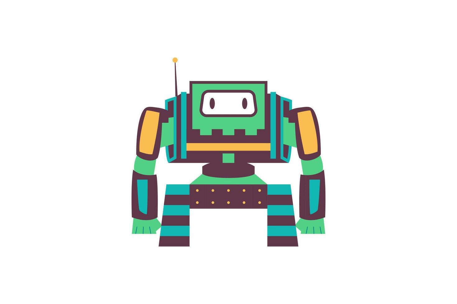 Cute Robot Character Design Illustration vector