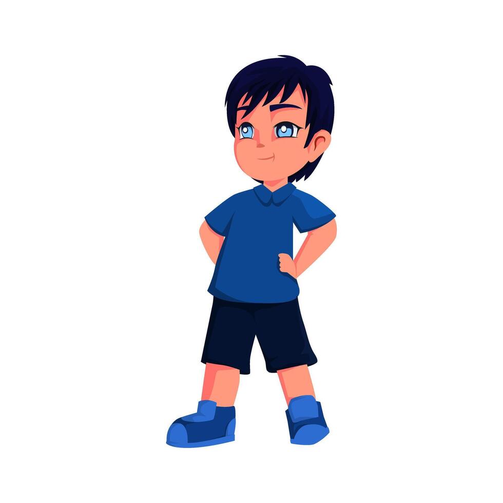 Cute Boy Character Design Illustration vector