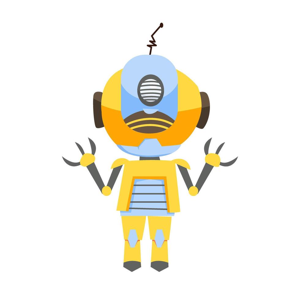 Cute Robot Assistant Character Illustration vector