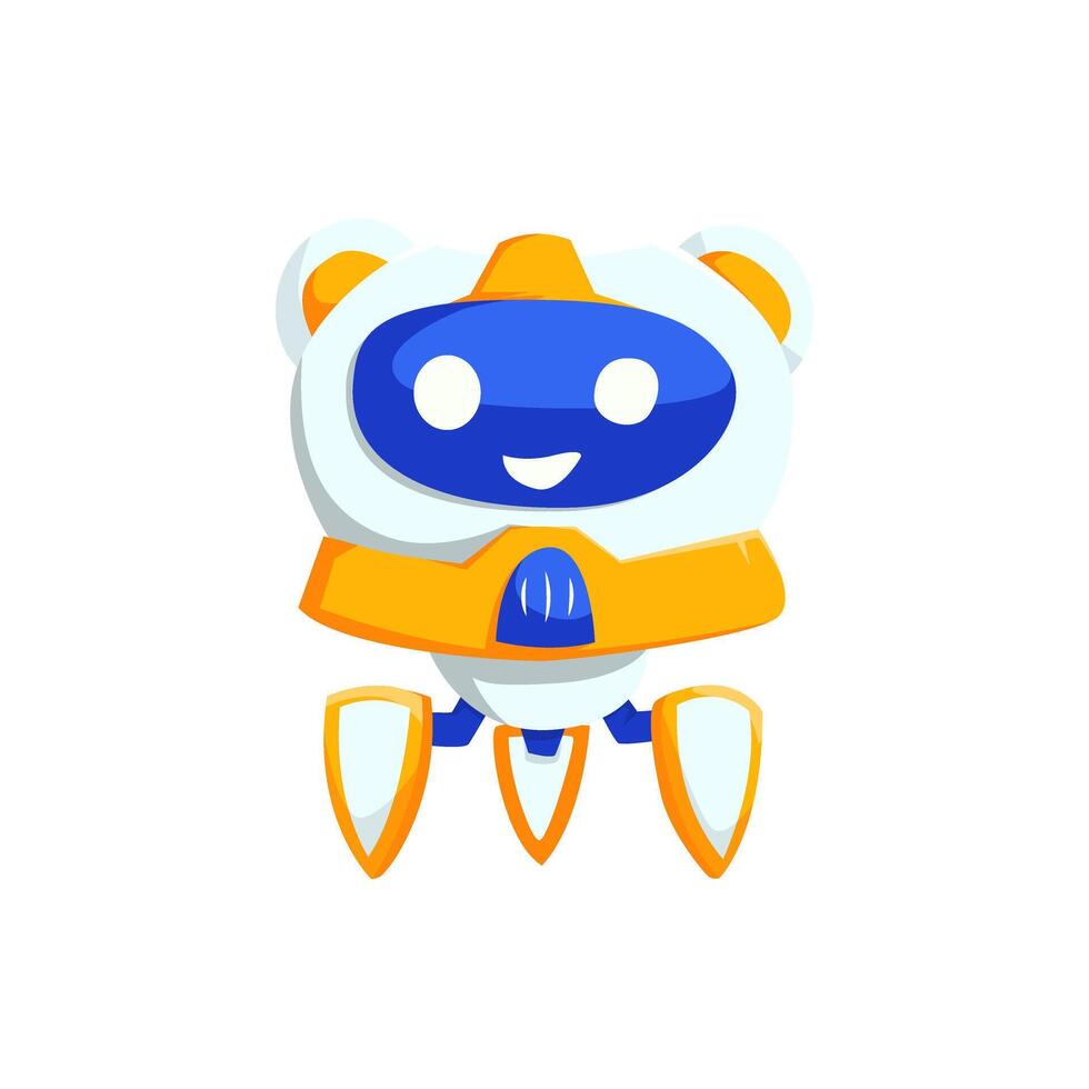Cute Robot Assistant Character Illustration vector