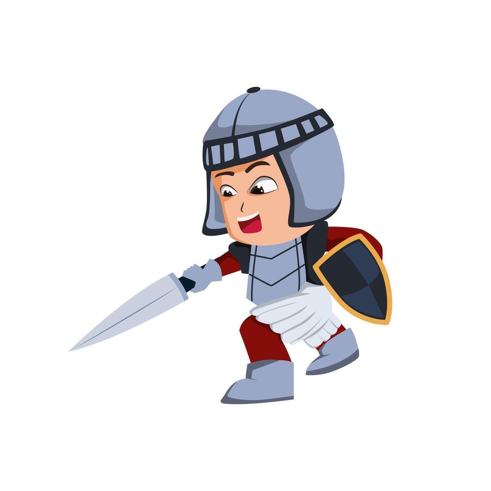 Cute Little Knight Character Illustration vector