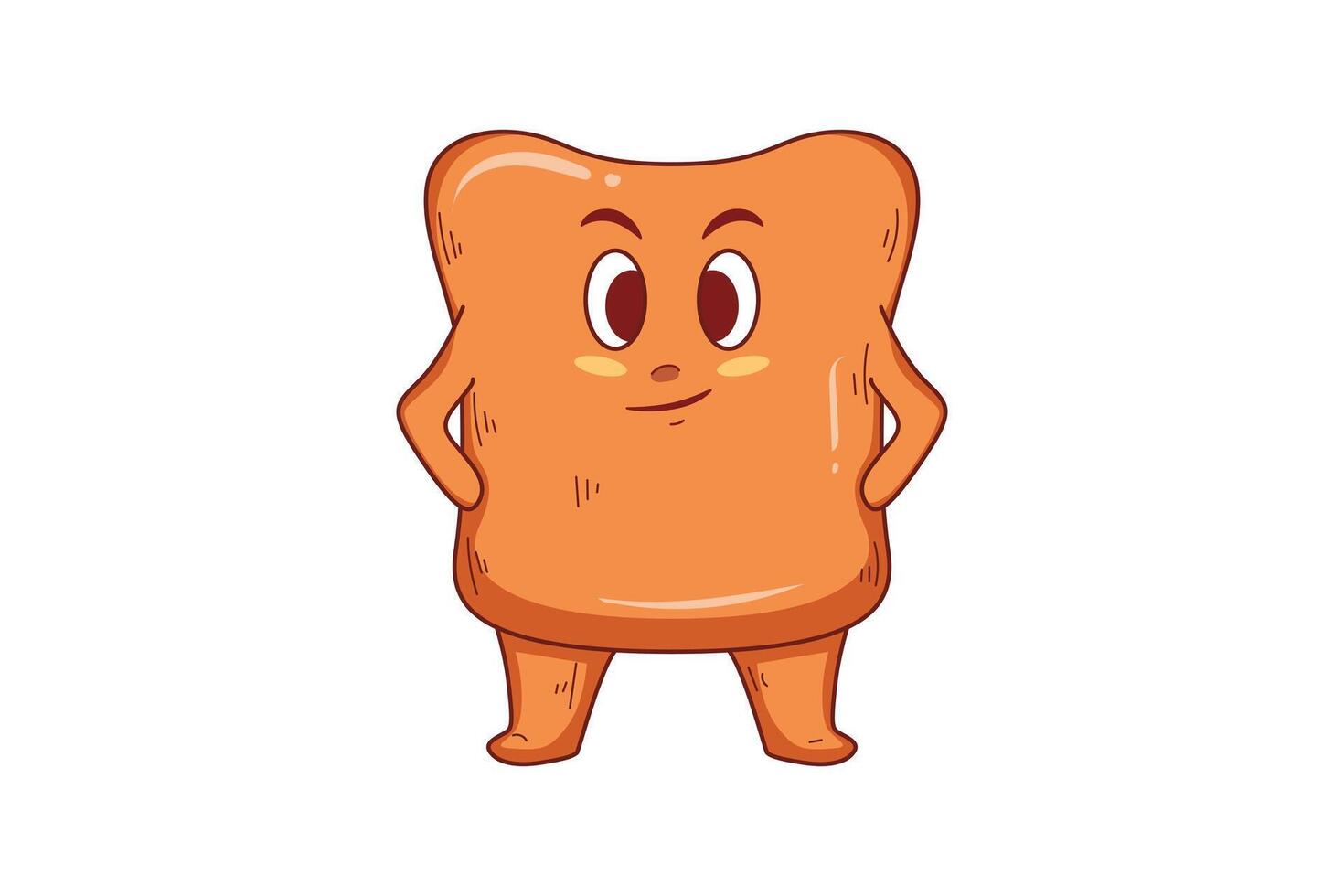 Cute Bread Character Design Illustration vector