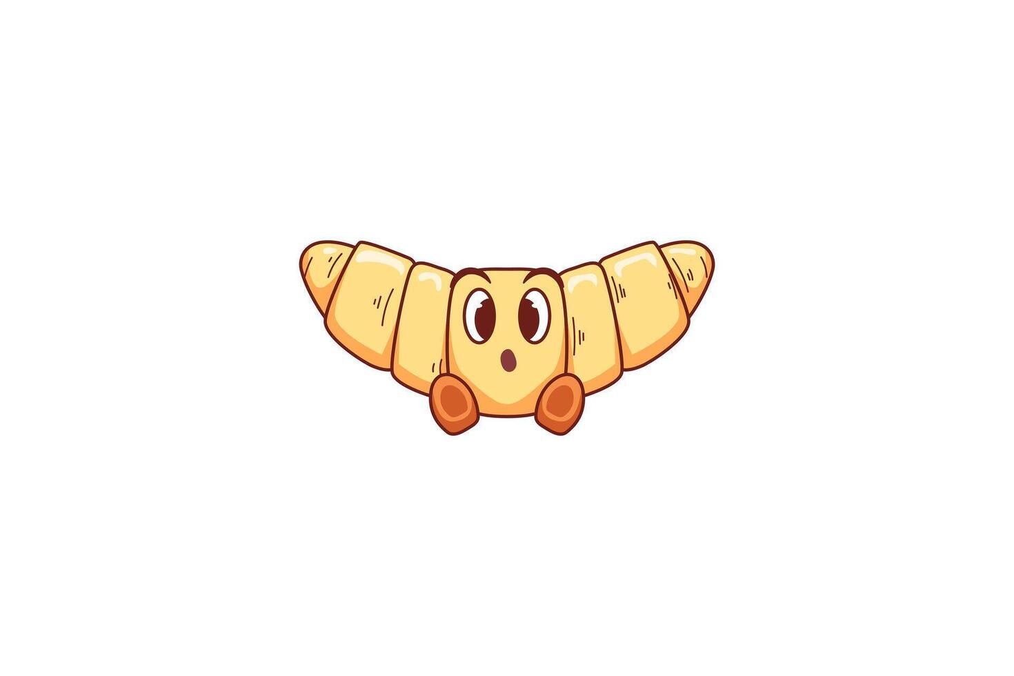 Cute Croissant Character Design Illustration vector