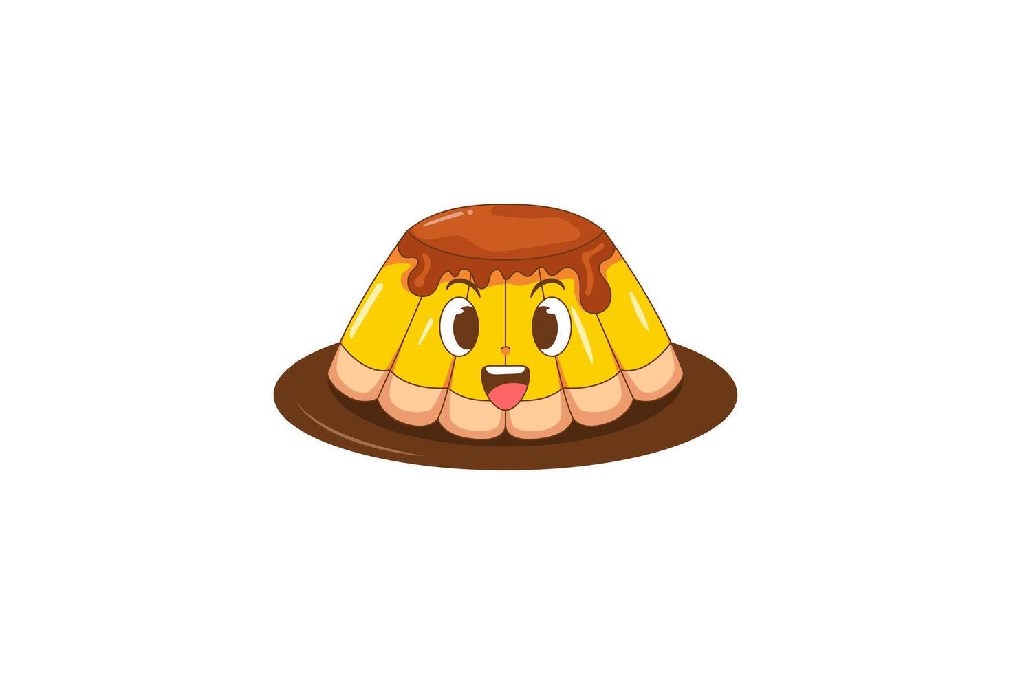 Cute Pudding Character Design Illustration vector