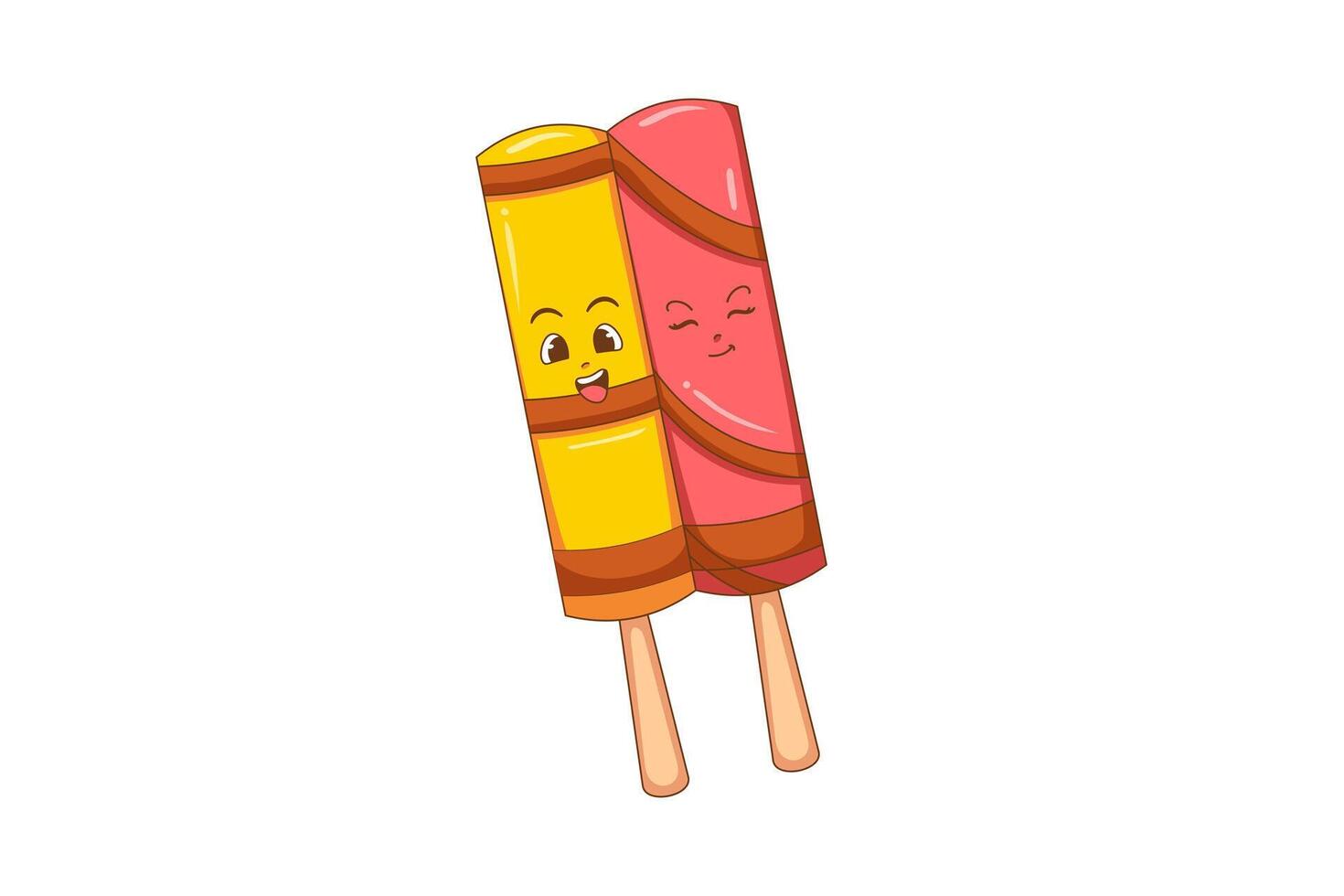 Cute Ice Cream Character Design Illustration vector