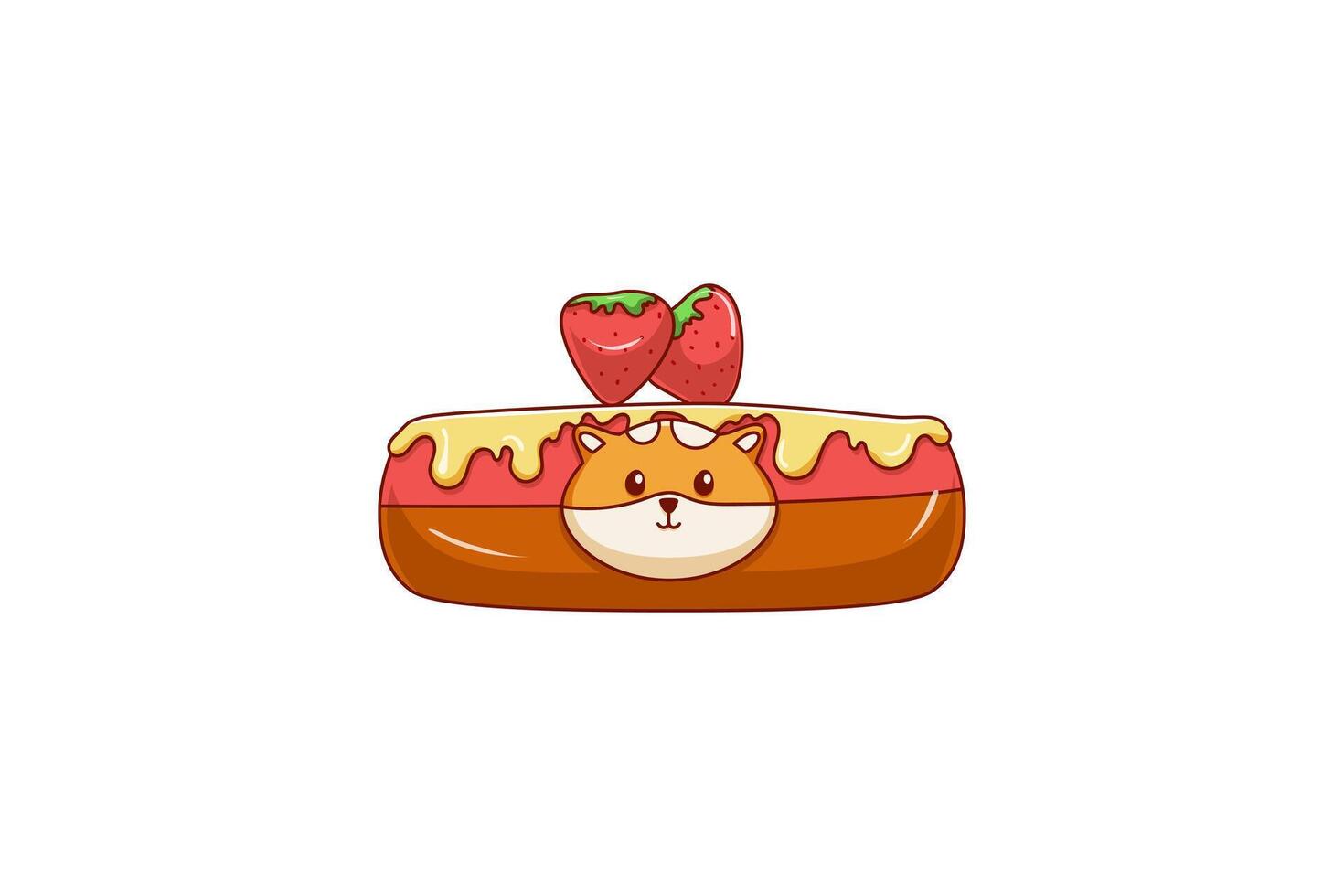 Cute Donuts Character Design Illustration vector