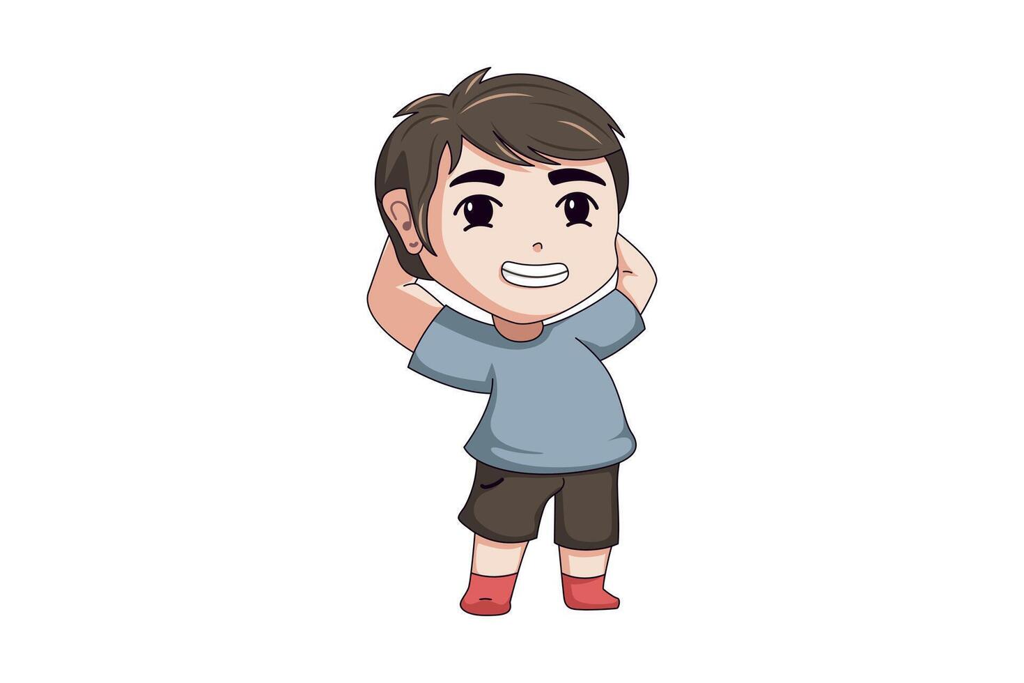 Cute Little Boy Character Illustration vector