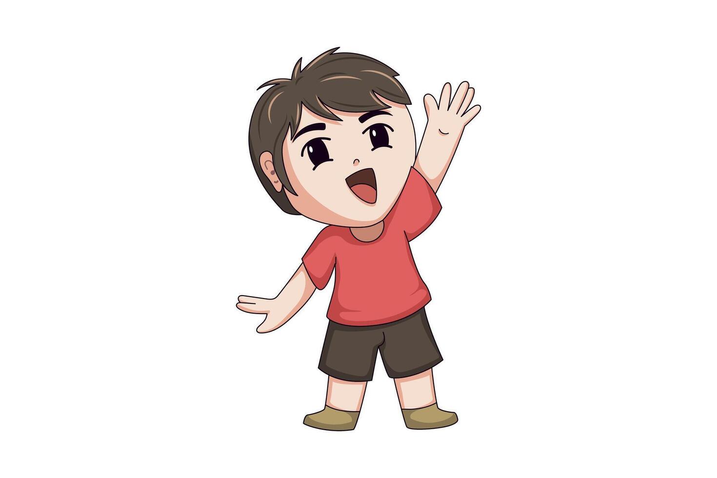 Cute Little Boy Character Illustration vector
