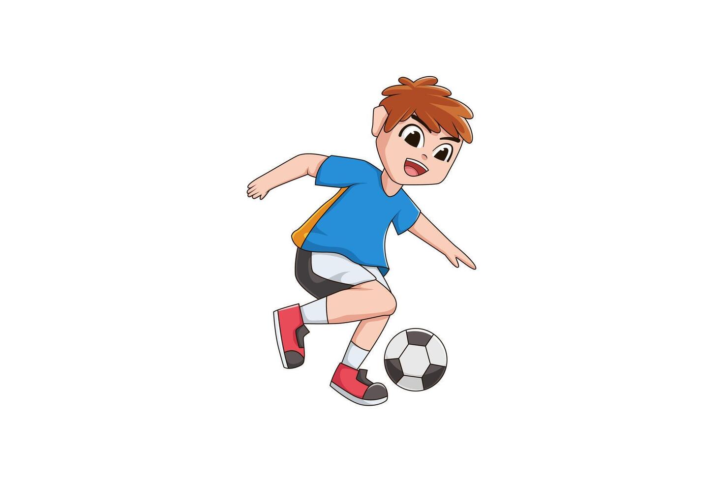 Cute Football Player Boy Character Illustration vector