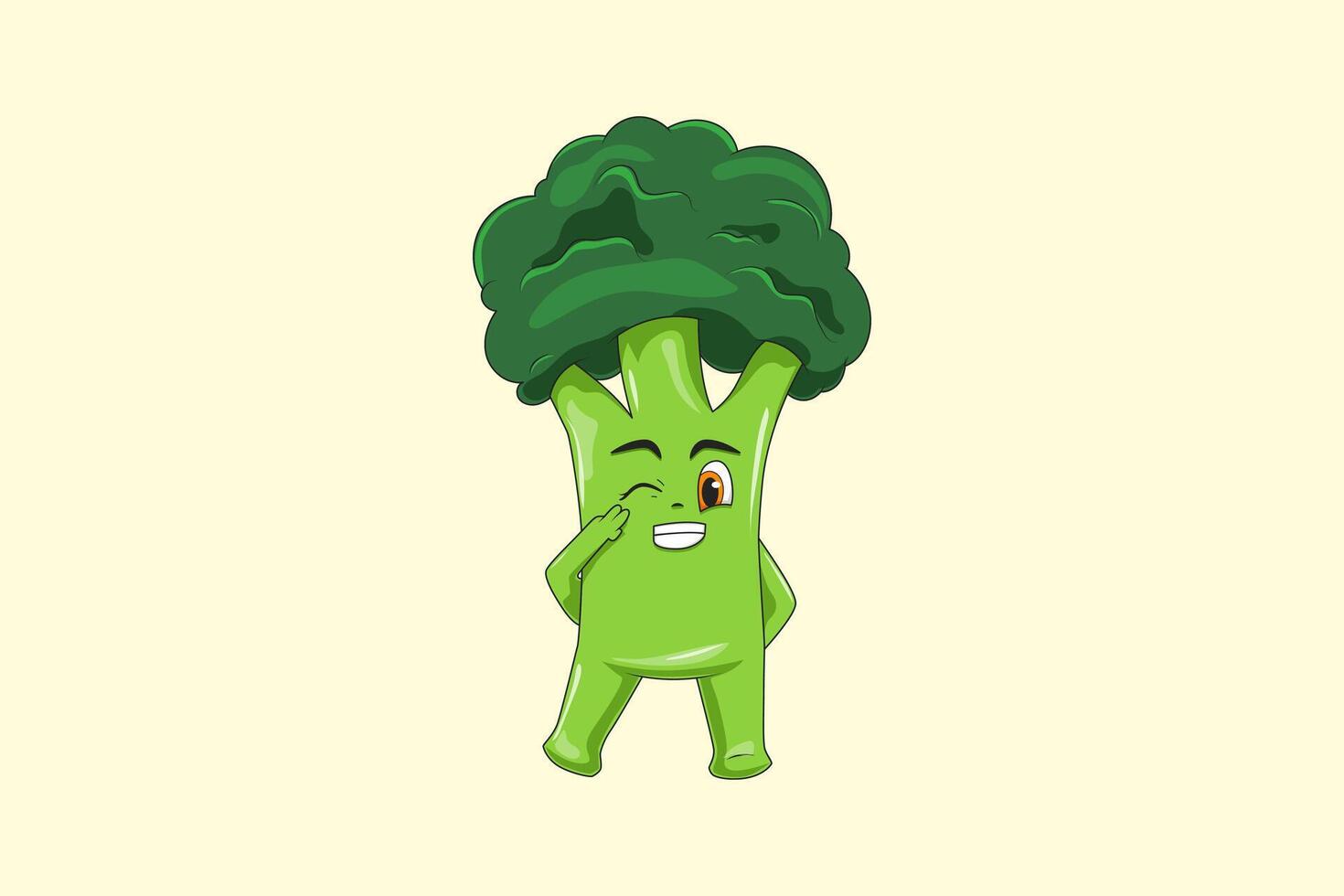 Cute Broccoli Character Design Illustration vector