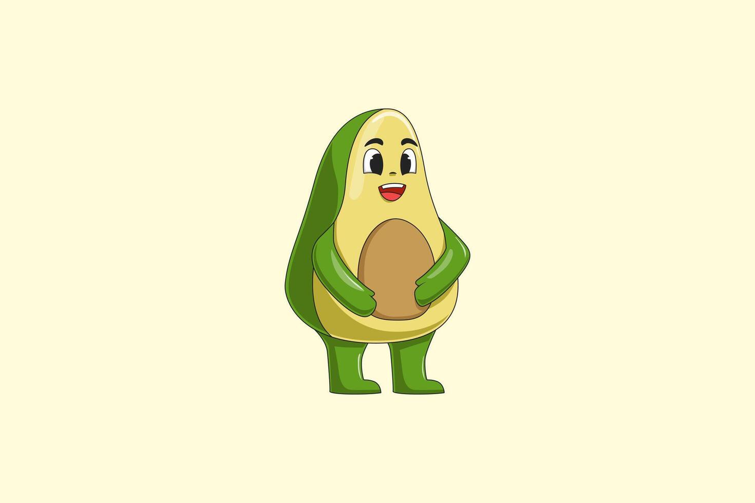 Cute Avocado Character Design Illustration vector