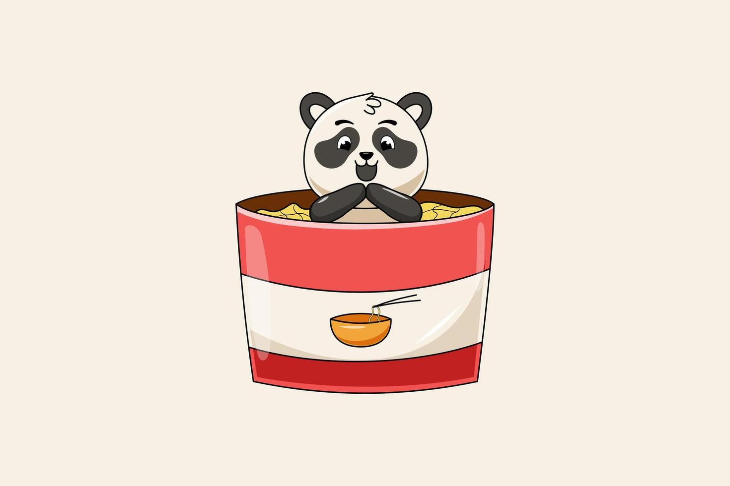 Cute Noodle Character Design Illustration vector