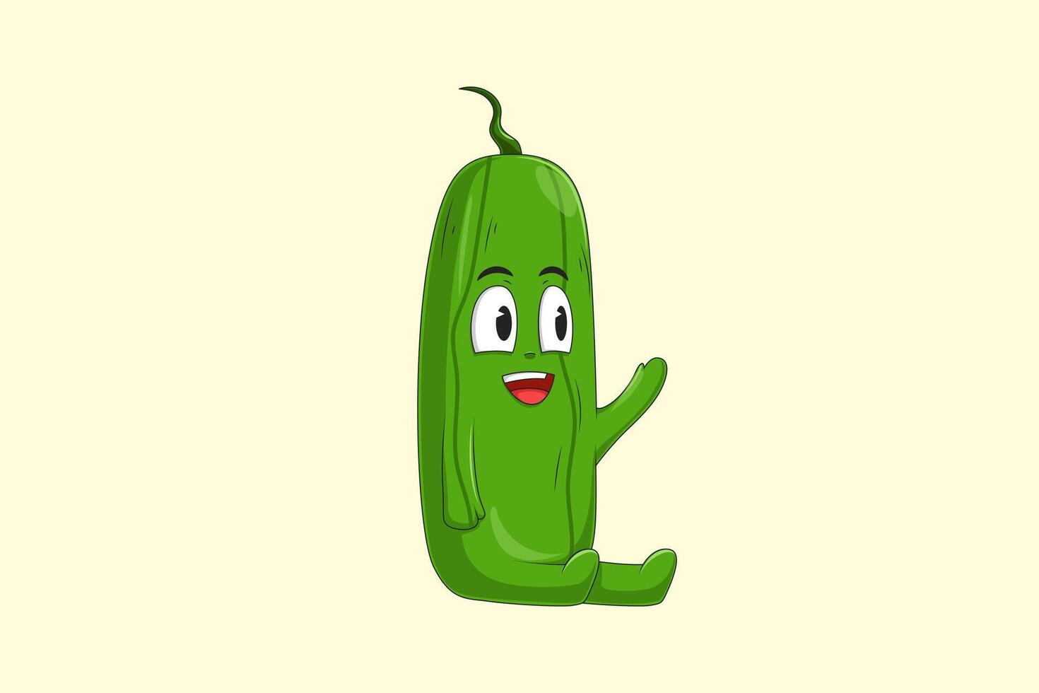 Cute Cucumber Character Design Illustration vector