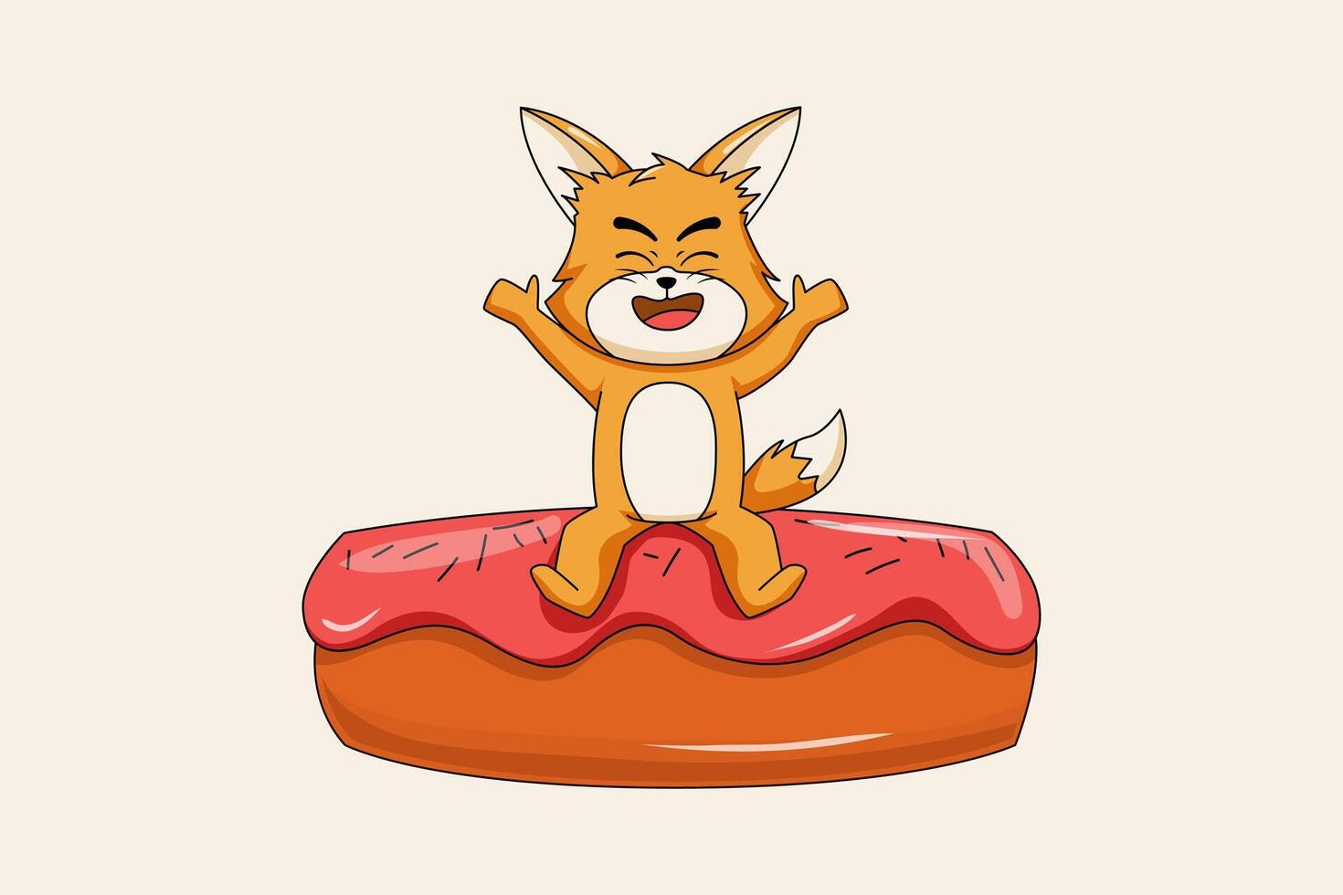 Cute Donuts Character Design Illustration vector