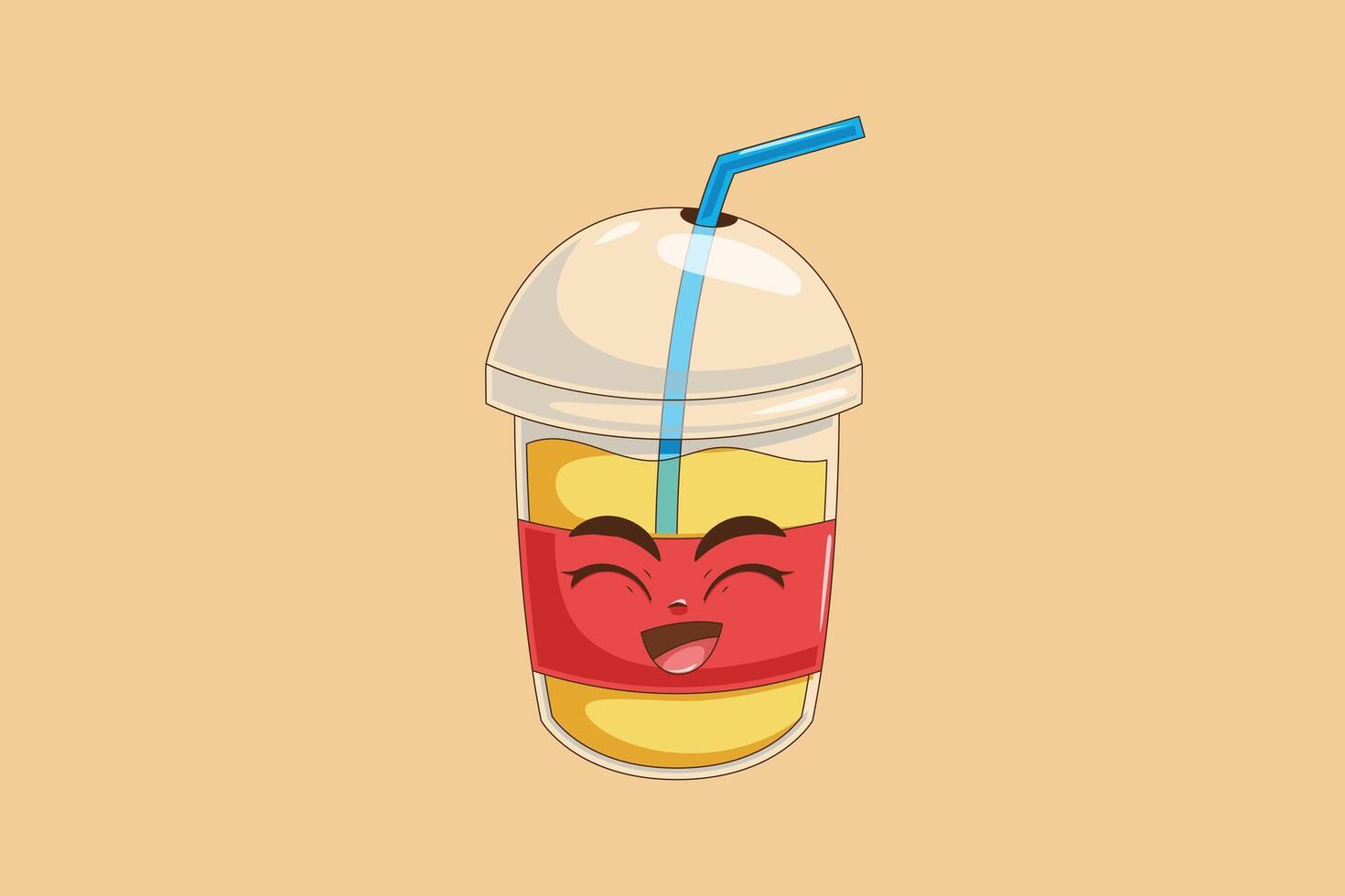 Cute Juice Character Design Illustration vector
