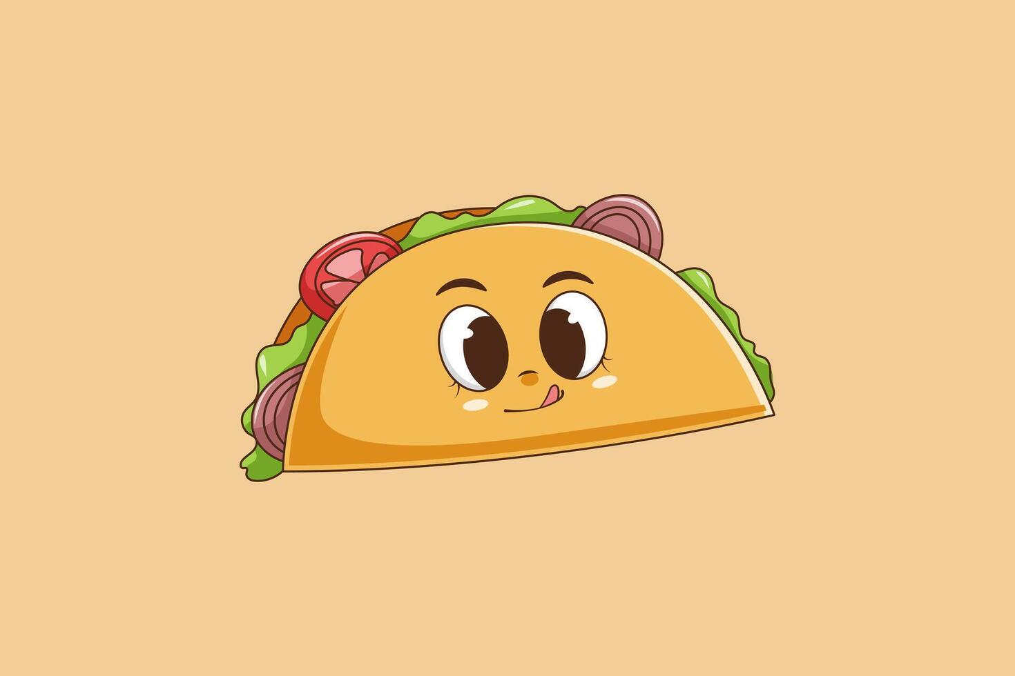 Cute Taco Character Design Illustration vector