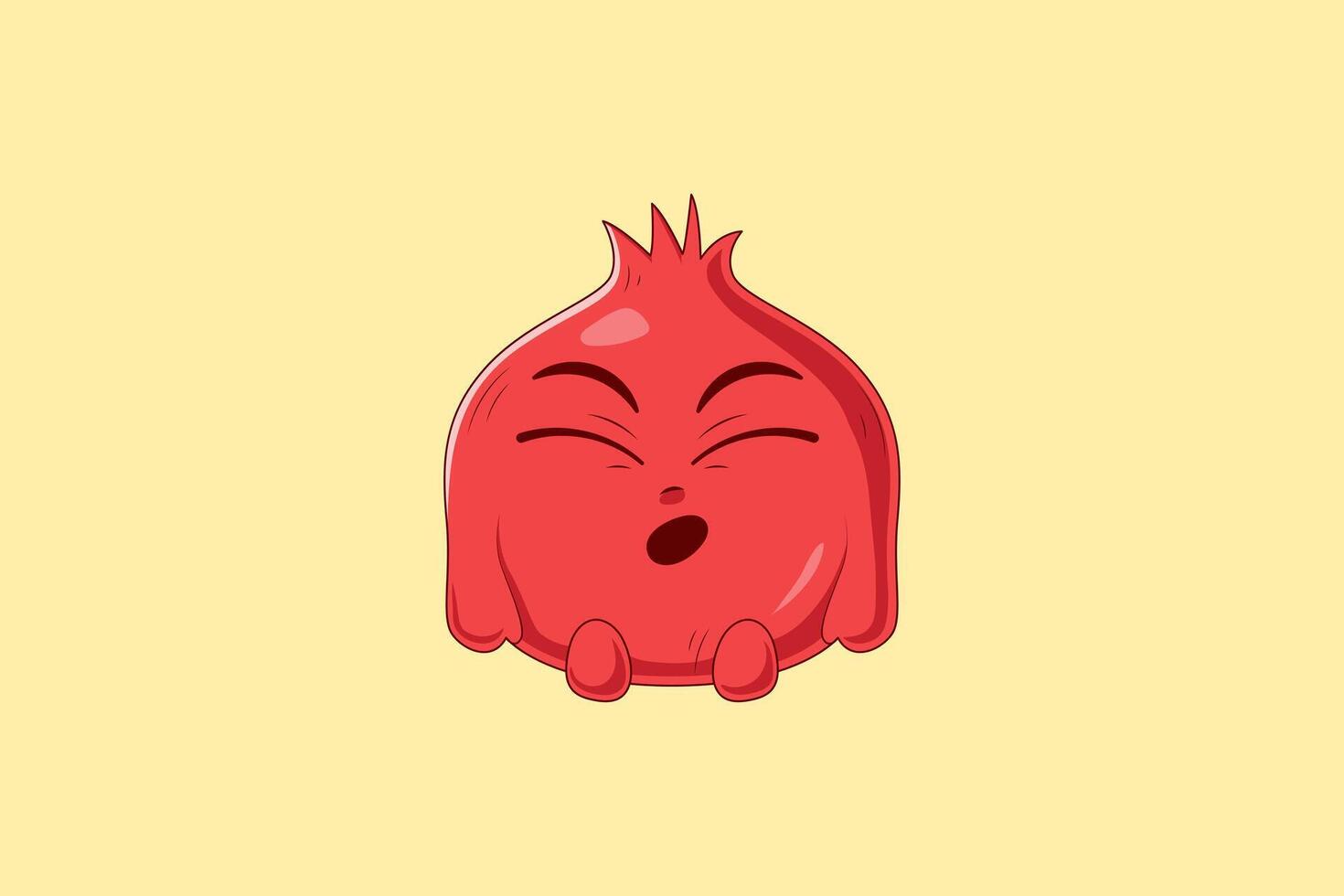 Cute Pomegranate Character Design Illustration vector